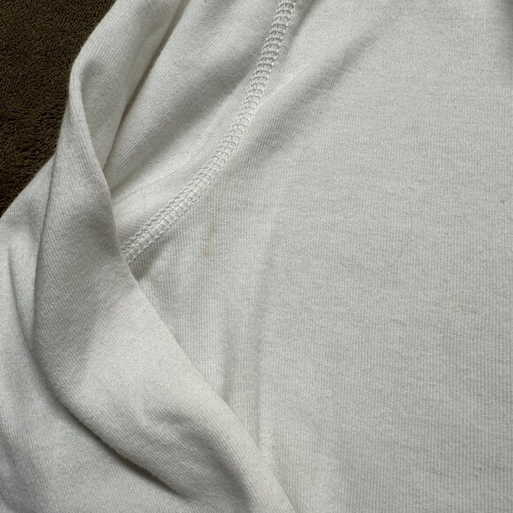 Ralph Lauren LRL White Henley Top w/ Chambray Trim 3/4 Sleeve Y2K Medium - Picture 7 of 7